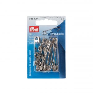 Safety pins, 27/38/50mm, assorted, silver-coloured